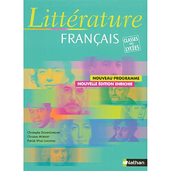 Français littérature, classes des lycées : nouveau programme