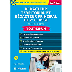 Rédacteur territorial et rédacteur principal de 2e classe, cat. B, concours externe : tout-en-un : 2020-2021 - Occasion