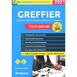 Greffier : concours externe, concours interne, 3e concours, tout-en-un : catégorie A, catégorie B, 2021 - Occasion