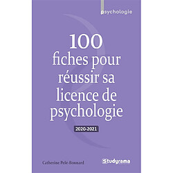 100 fiches pour réussir sa licence de psychologie : 2020-2021 - Occasion