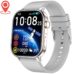 Montre intelligente avec GPS/Beidou - Surveillance fréquence cardiaque, SpO2 et sommeil - gris