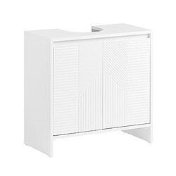 SoBuy Meuble de Lavabo pour Salle de Bain avec Rangement et Étagères Ajustables Blanc