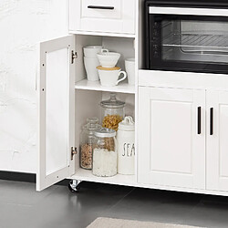 Acheter SoBuy FSB78-W Meuble Micro-Ondes Buffet Commode sur roulettes Armoire de Cuisine Multi-Rangement avec 3 Portes, 1 Tiroir, 1 Compartiment