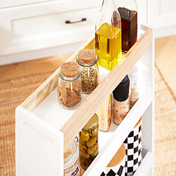 Acheter SoBuy NSR12-WN Étagère de Niche à roulettes en Bois Meuble de Rangement Cuisine Chariot Placard Alcôve Chariot de Service 4 Étages