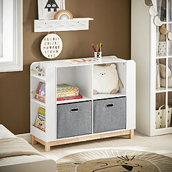 SoBuy KMB85-W Bibliothèque Enfant Étagère de Rangement Jouets pour Enfants Étagère à Livres Rangement Latéral | Prévente