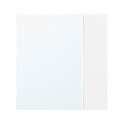 SoBuy Armoire Murale avec Miroir, 1 Porte 3 Compartiments, Étagères Réglables, Blanche