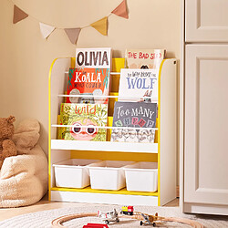 SoBuy KMB108-G Étagère à Livres et Jouets, Bibliothèque Enfant, Étagère de Rangement pour Chambre Enfant