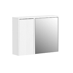 SoBuy Armoire Murale avec Miroir, 2 Portes, Étagères Réglables, Blanche