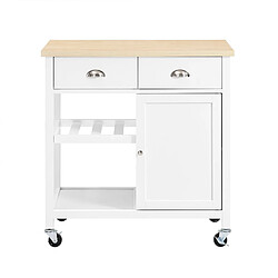 SoBuy Buffet à roulettes avec plateau en bois 87 x 48 x 89 cm FKW62-II-WN