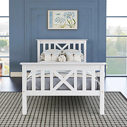 OKWISH Lit simple 90x200 cm Lit enfant - Blanc