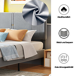 Avis OKWISH Lit avec rangement 160x200 cm Lit double LED - Gris