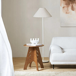 SoBuy HFBT01-BR Table d'appoint Ronde en Bois Table Basse Ronde Table de Nuit Table de Chevet Bouts de Canapé