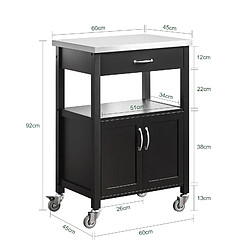 Avis SoBuy FKW22-SCH Desserte de Cuisine Roulante Meuble de Rangement à roulettes