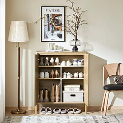 SoBuy FSB96-G Meuble d'entrée, Meuble de Rangement, Meuble à Chaussures, Buffet avec 2 Portes et 5 compartiments