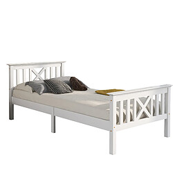 OKWISH Lit simple 90x200 cm Lit enfant - Blanc pas cher