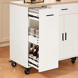 Acheter SoBuy FKW126-WN Desserte de Cuisine îlot de Cuisine avec 2 Tiroirs, 2 Portes, Porte-torchon