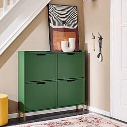 SoBuy FSR100-SY Meuble Chaussure, Meuble d'Entrée, Armoire à Chaussures, Meuble de Rangement, Commode à 4 Abattants