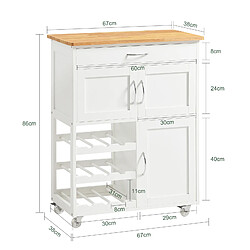 Avis SoBuy FKW45-WN Desserte Chariot de cuisine de service roulant, Meuble Armoire