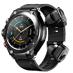 Montre connectée T92 Bluetooth - Écouteurs TWS intégrés - Noir