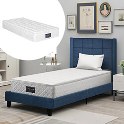 OKWISH Lit simple 90x200 cm Lit lin - Bleu