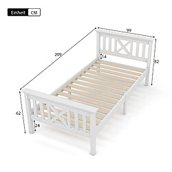 Acheter OKWISH Lit simple 90x200 cm Lit enfant - Blanc