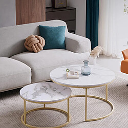 OKWISH Tables basses gigognes rondes