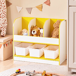 SoBuy Meuble de Rangement Enfant 3 Compartiments avec Boîtes, Organisateur