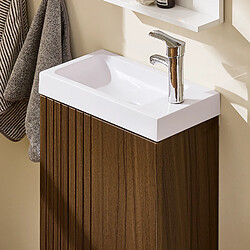 Acheter SoBuy BZR196-BR Meuble Suspendu avec Lavabo