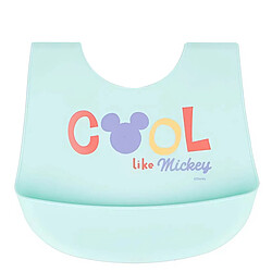 Mickey Minnie Mickey Mouse Bavoir Repas Silicone avec Poche Mickey Cool Bleu clair
