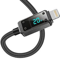Acheter Wekome Câble USB-C Lightning 20W 1m Series Vanguard Affichage LED Ultra Rapide Noir