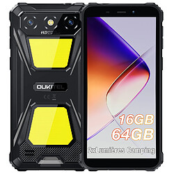 Smartphone Oukitel G5 Noir : 6" HD,4Go+64Go, 6300mAh, Android 14, Dual SIM 4G,GPS Téléphone Portable-300g