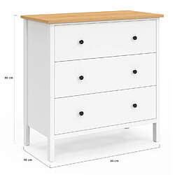 Idmarket COMMODE 3 TIR ACHILLE BLANC pas cher