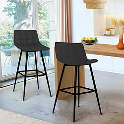 Idmarket x2 TABOURETS MADY NOIR