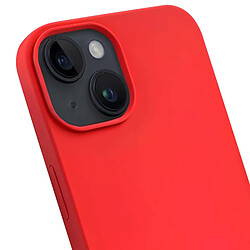 Crong Coque en Silicone Liquide pour iPhone 14 Plus Anti-Choc Flexible Rouge