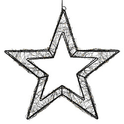 Ecd Germany Étoile de noël décorative à suspendre 38 cm noir avec 500 LED blanc extra chaud