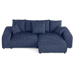 Bestmobilier Spice - canapé d'angle réversible 4 places convertible avec coffre en tissu moucheté pas cher