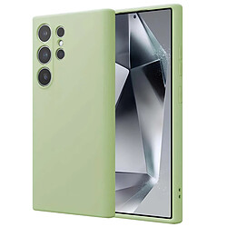Crong Coque en Silicone Liquide pour Samsung Galaxy S24 Ultra Anti-Choc Flexible Vert