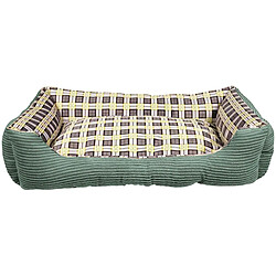 Inny Canapé-lit pour Chien en Velours Côtelé Moelleux 75cm Taille L Vert