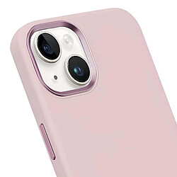 Crong Coque pour iPhone 15 MagSafe en Silicone Souple Antichocs Rose