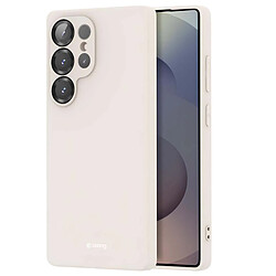 Crong Coque en Silicone Liquide pour Samsung Galaxy S25 Ultra Anti-Choc Flexible Beige