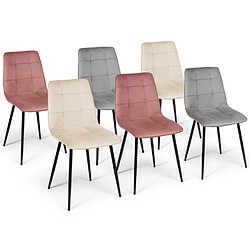 Idmarket LOT 6 CHAISES MILA MIX COLOR