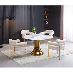 Acheter Homy france table à manger ronde Judith - marbré blanc