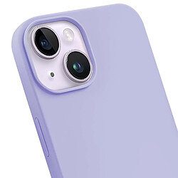 Crong Coque en Silicone Liquide pour iPhone 14 Plus Anti-Choc Flexible Violet clair