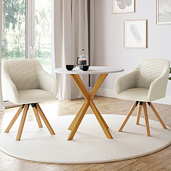 Idmarket 2 CHAISES JANY BEIGE PIVO