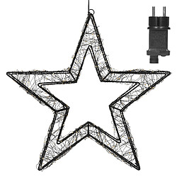 Ecd Germany Étoile de noël décorative à suspendre 38 cm noir avec 500 LED blanc extra chaud