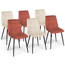 Idmarket 6 CHAISES MILA MIX COLOR