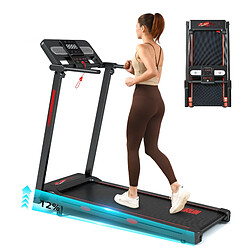 Y-RAIN - Tapis de Course Pliable- 3.0HP 1-14 km/h-Pente manuelle 12%-12 Programmes d'Exercices - Bluetooth-Roues de Transport