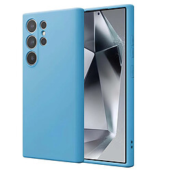 Crong Coque en Silicone Liquide pour Samsung Galaxy S24 Ultra Anti-Choc Flexible Bleu