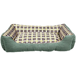 Inny Canapé-lit pour Chien en Velours Côtelé Moelleux 90cm Taille XL Vert