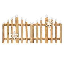 Ecd Germany Clôture décorative de Noël 77 x 38 cm avec lumières LED blanc chaud et minuterie
